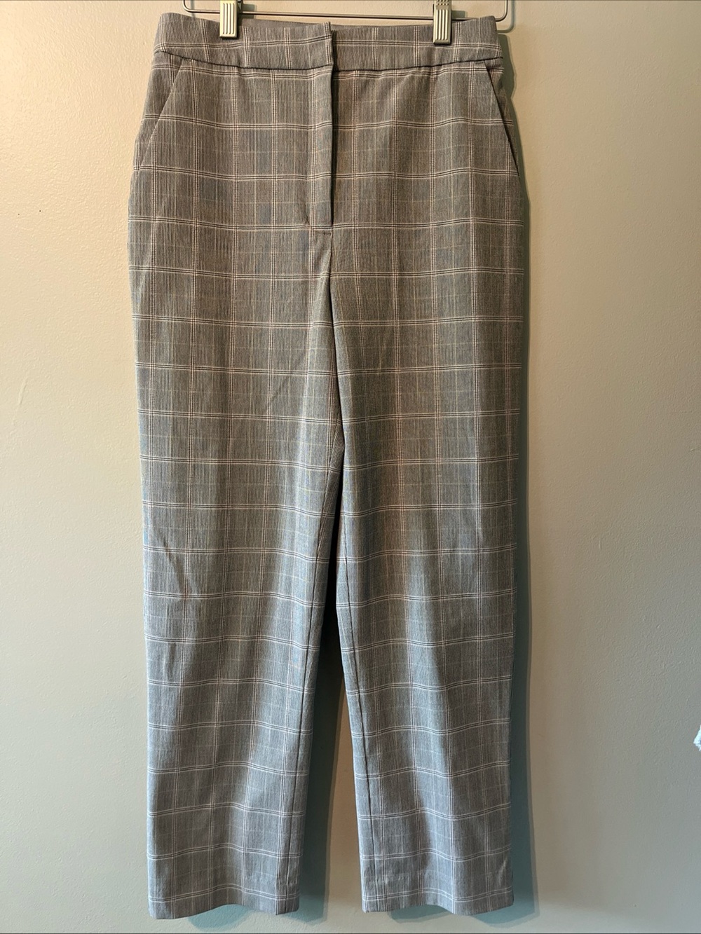 EXPRESS Editor Pants Women’s Size 4R STRAIGHT ANKLE HIGH RISE Windowpane